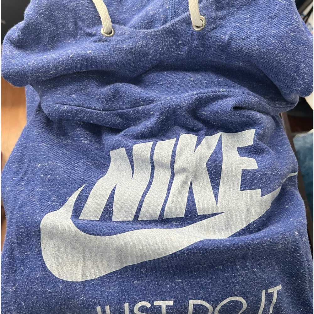 NIKE WOMANS LRG COWL NECK BLUE LIGHTWEIGHT HOODIE